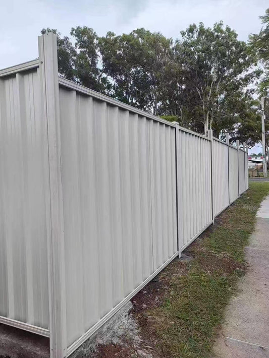 Ivory white Color steel fence